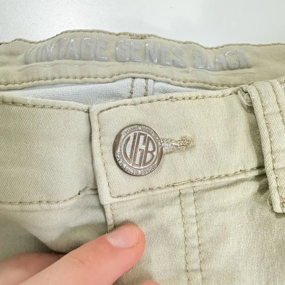 Vintage Jeans Mens M 32x30 Black Tan Khaki Straight Fit Business Casual Pants
